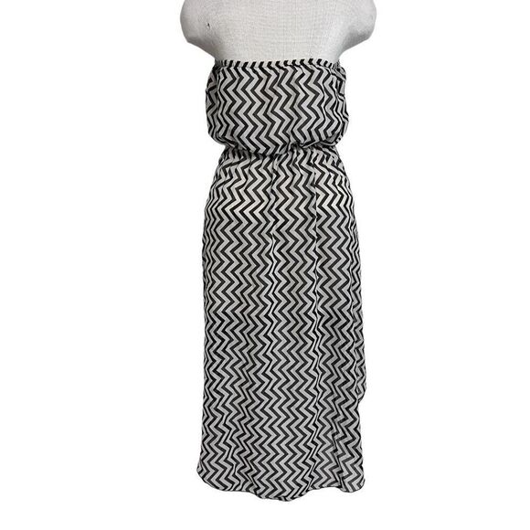 Poetry black and tan chevron high low dress size medium - Picture 5 of 14